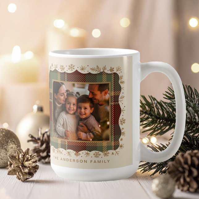Caneca De Café Modelo de Foto de Xadrez de Natal Clássico ID1141A (Criador carregado)