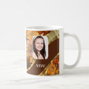Caneca De Café Modelo de foto floral castanho
