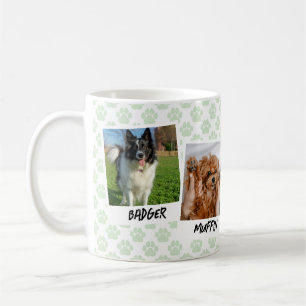 Caneca De Café Modelo de Foto Instantâneos do Green Paws 4 Dog