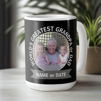 Caneca De Café Modelo de Foto Personalizada do Avô para o Maior P