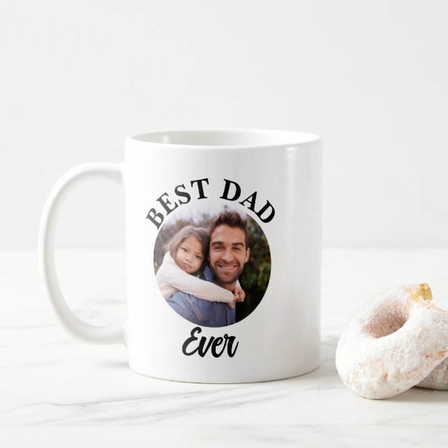 Caneca De Café Modelo de Fotografia Personalizada do Melhor Pai (Com Donut)