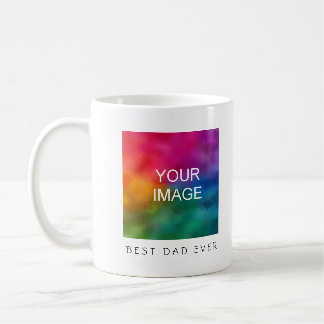 Caneca De Café Modelo de imagem de foto com texto personalizado ' (Esquerda)
