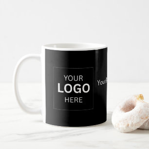Caneca De Café Modelo de logotipo de negócios de luxo preto perso