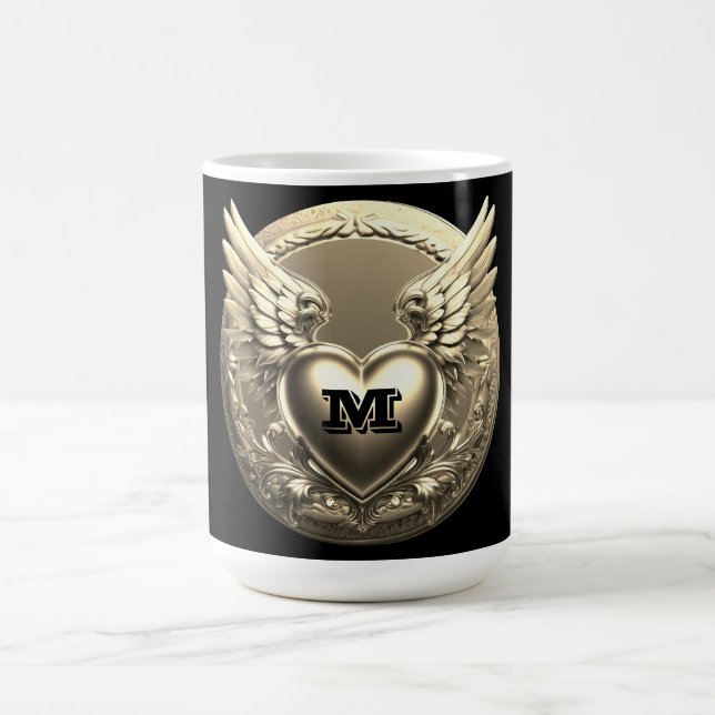 Caneca De Café Modelo de Monograma Dourado (Centro)