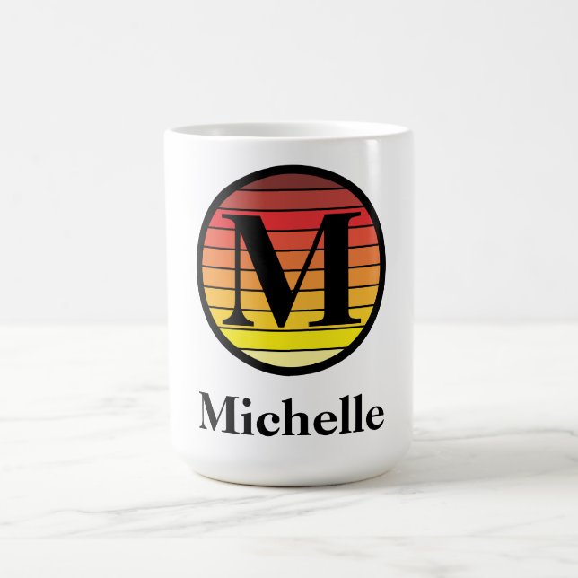 Caneca De Café Modelo de Monograma Retroativo (Centro)