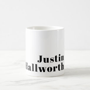 Caneca De Café Modelo de Nome ou Negócio Minimalista Moderno Retr