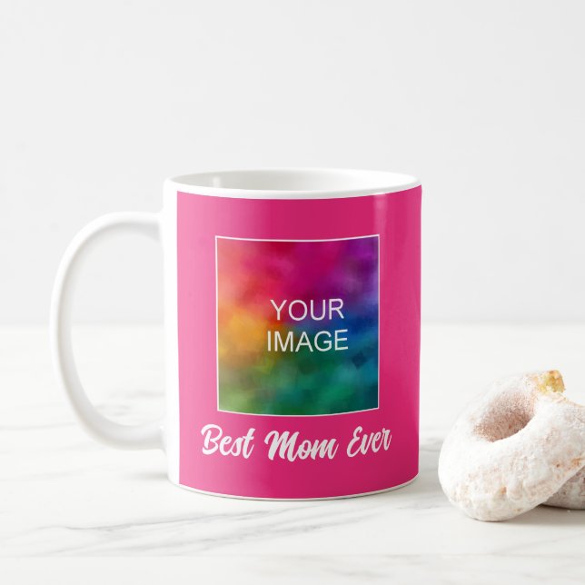 Caneca De Café Modelo de Tipografia Personalizada - Fuchsia - Mel (Com Donut)