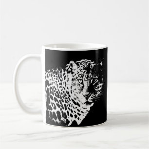 Caneca De Café Modelo de Trendência de Animais de Rosto-Leopardo 