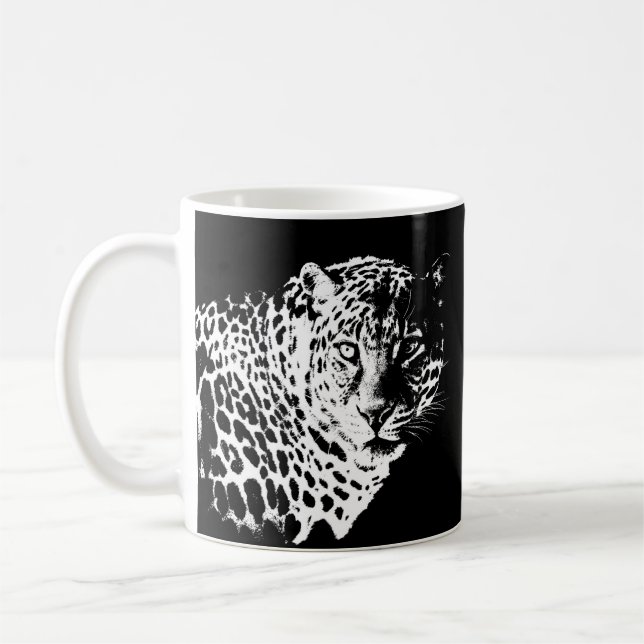Caneca De Café Modelo de Trendência de Animais de Rosto-Leopardo  (Esquerda)