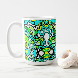Caneca De Café modelo de vintage retro swirl 60s 70s