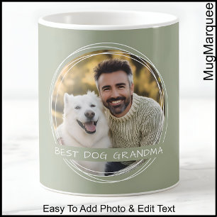Caneca De Café Modelo Mensagem de Foto Lembrança Avó Verde C22