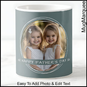 Caneca De Café Modelo Mensagem de Foto Lembrança Pai Cinza C13