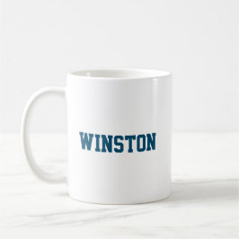 Caneca De Café Modelo Personalizado Branco e Azul marinho
