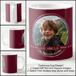 Caneca De Café Modelo Photo Message Keepsasait Tio Maroon C31