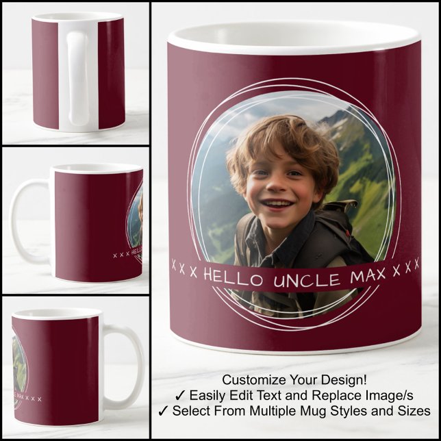 Caneca De Café Modelo Photo Message Keepsasait Tio Maroon C31 (Criador carregado)