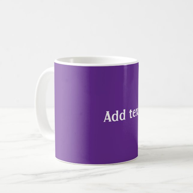 Caneca De Café Modelo Roxo Brilhante, Texto Branco,  (Frente Esquerda)