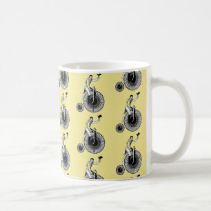 Caneca De Café Modelo T Penny Farthing Classic - Preto e Branco