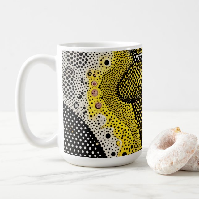 Caneca De Café Modern Abstract Dot Pattern Mug (Com Donut)