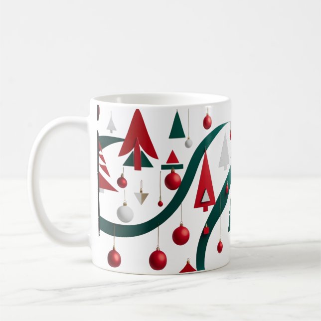 Caneca De Café Modern Abstract Geometric Christmas Mug (Esquerda)