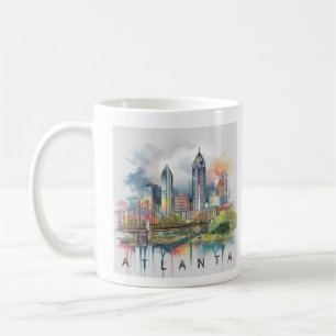 Caneca De Café Modern Atlanta Georgia Stylized Watercolor