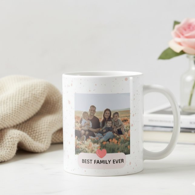 Caneca De Café Modern Best Family Ever Photo Coffee Mug Gift (Criador carregado)