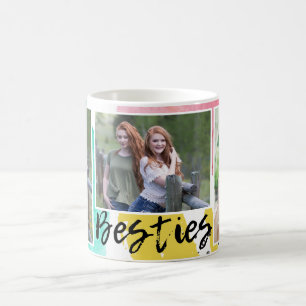Caneca De Café Modern Besties Typografia 3 Fotografia Colagem