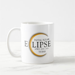 Caneca De Café Modern Black & Dourado 2024 Texas Total Eclipse So