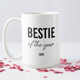Caneca De Café Modern Black Typography Simple Personalized Bestie