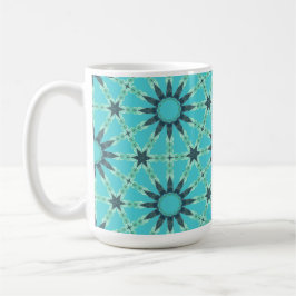 Caneca De Café Modern Blue Geometric Burst Coffee Mug