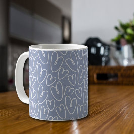 Caneca De Café Modern Blue Heart