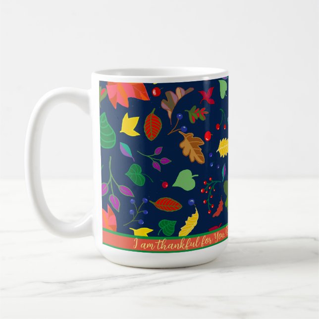 Caneca De Café Modern Boho Agradecido Por Você Cair Deixa Persona (Esquerda)