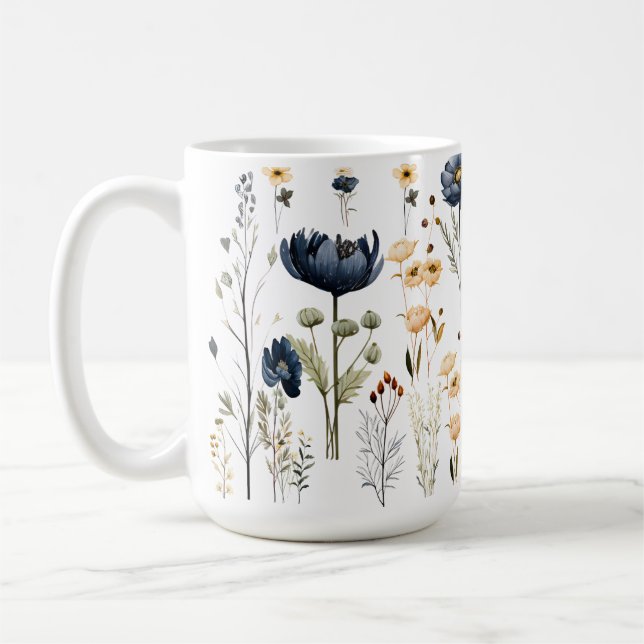 Caneca De Café Modern botanical flower mug (Esquerda)