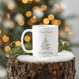 Caneca De Café Modern Elegant Minimal Christmas Tree Mug