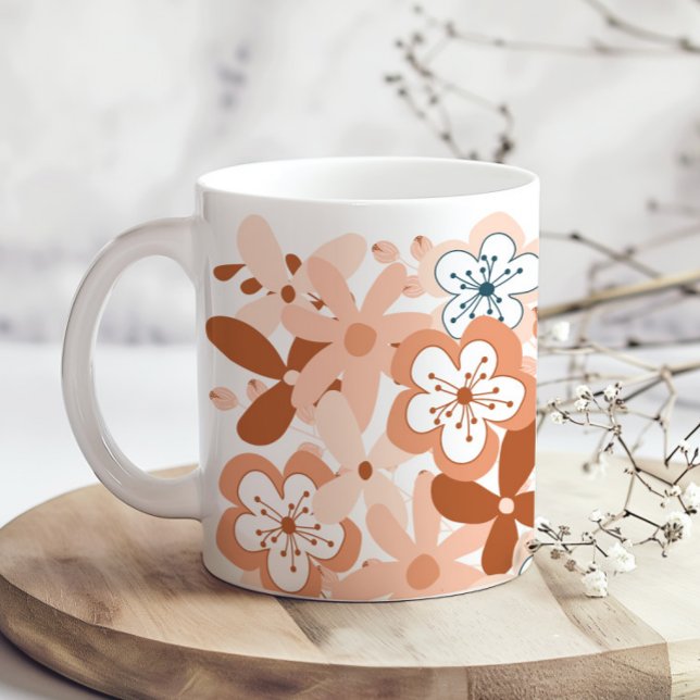 Caneca De Café Modern Floral (Criador carregado)