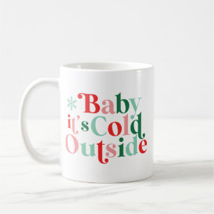 Caneca De Café Modern Font Boho Baby Está Frio Fora do Natal