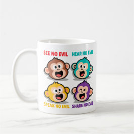 Caneca De Café Modern Four Wise Monkeys Graphic Art