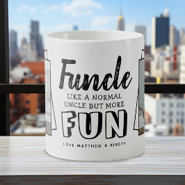 Caneca De Café Modern Funny Cote 'Funcle' 2 x Foto | Tio