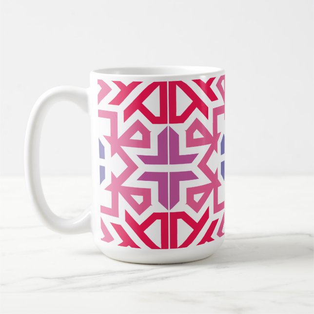 Caneca De Café Modern Geometric colorful Boho Pattern (Esquerda)