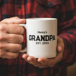 Caneca De Café Modern Grandpa Established Est. Name Year