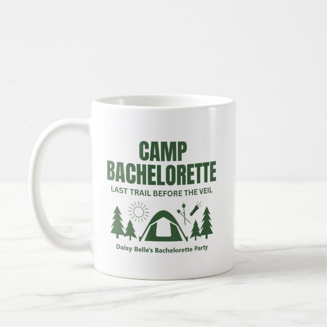 Caneca De Café Modern Green Camp Bachelorette Weekend (Esquerda)