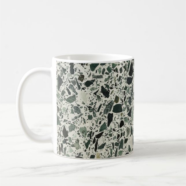 Caneca De Café Modern Green Terrazzo (Esquerda)