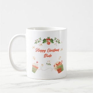 Caneca De Café Modern Happy Christmas Dude Postcard with Festive
