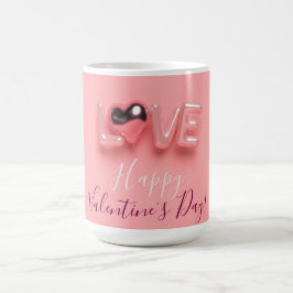 CANECA DE CAFÉ  MODERN  HEART PINK VALENTINES DAY  