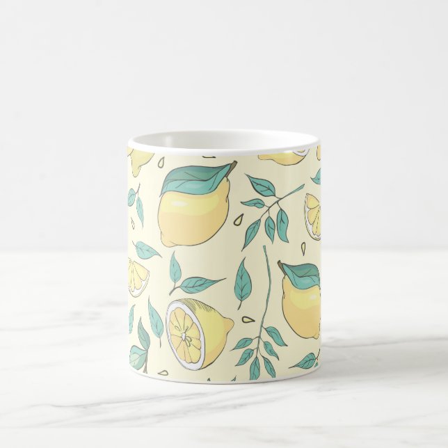 Caneca De Café Modern Lemon Citrus Summer Personalizado (Centro)
