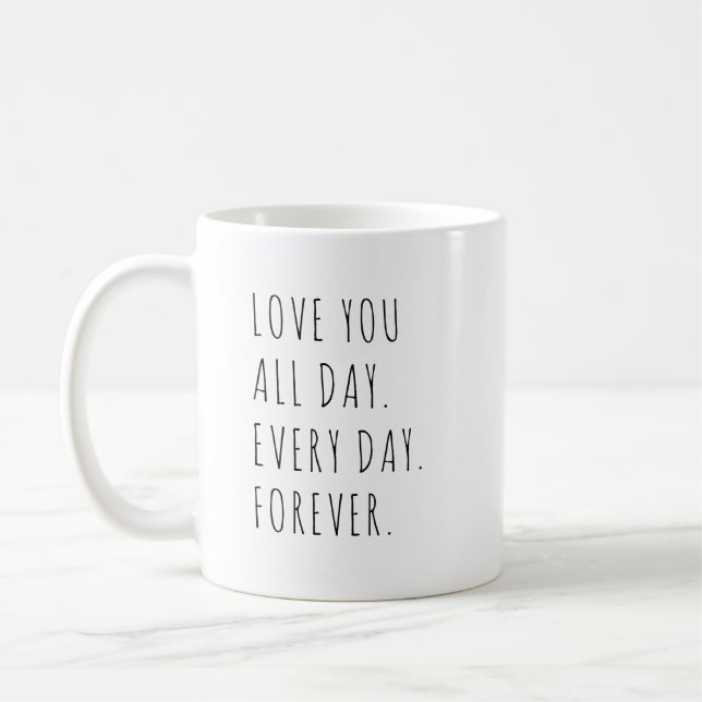 Caneca De Café Modern Love You Handwrite Text (Esquerda)