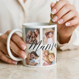 Caneca De Café Modern Mama Script | Colagem de Fotografias de Net