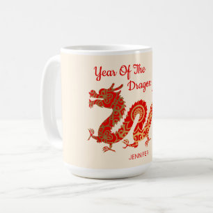 Caneca De Café Modern Mandala Dragon 2024 Ano Novo Chinês