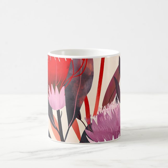 Caneca De Café Modern Minimalist Boho Floral Botanical (Centro)