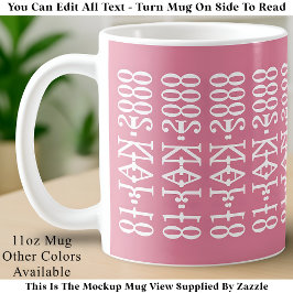 Caneca De Café Modern Minimalist Date Hidden Message Custom Pink