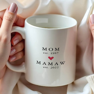 Caneca de Café Modern Mom Memaw Ano de Est.